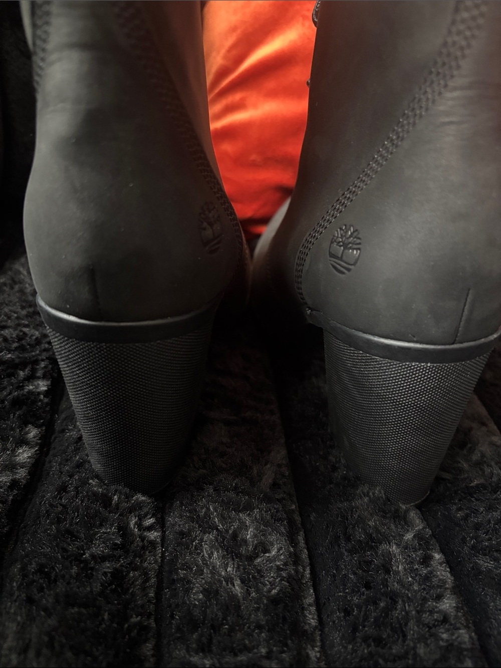 Timberland Black Lace-Up Block Heel Ankle Boots - Picture 4 of 4